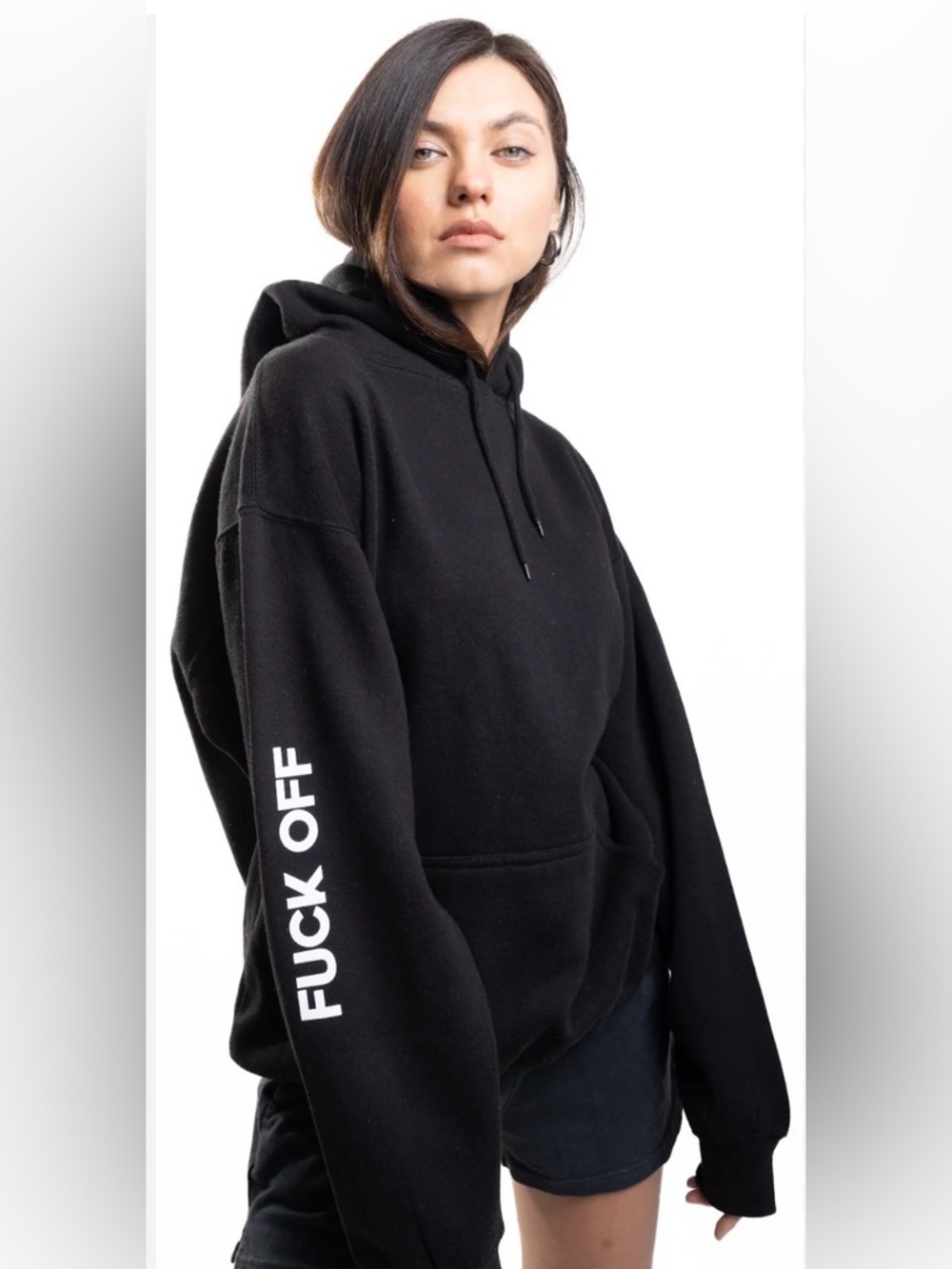 NWOT Departure “Antisocial” Cozy Black Hoodie - Unisex Large